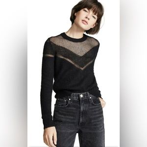 Rag & Bone Black Mesh Mohair Sweater Sz XS $395